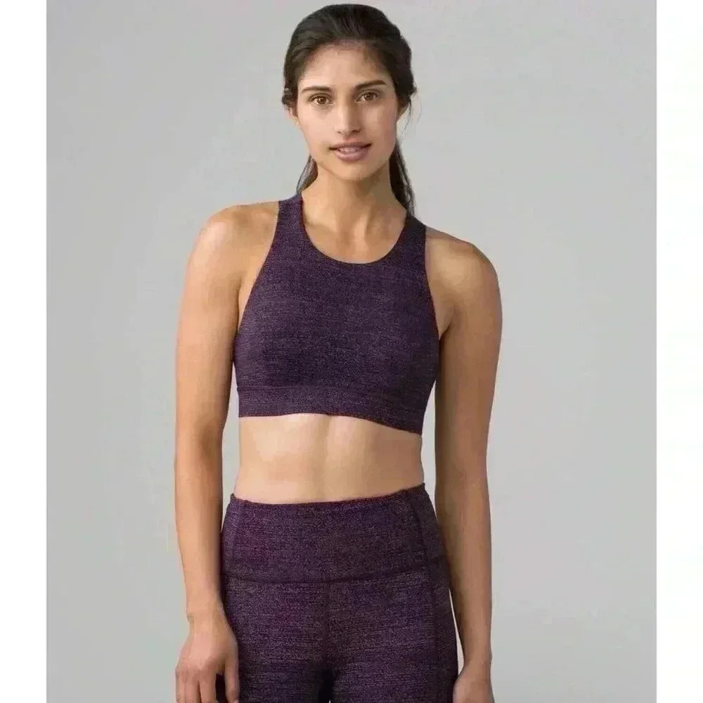 Lululemon Fast Free Bra (Nulux) Salt Dark Mystic Black 6 EUC - Picture 1 of 8